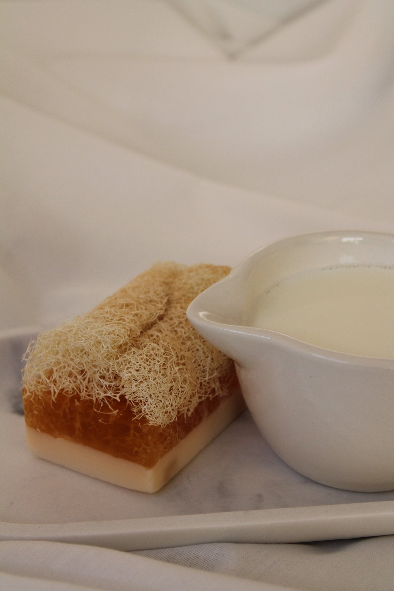 Luffa Seife mit Goat-Milk und Honig